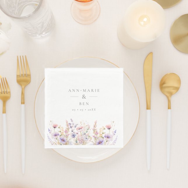 Vår Lilac Wildblommblommor Bröllop Pappersservett (Skapare uppladdad)