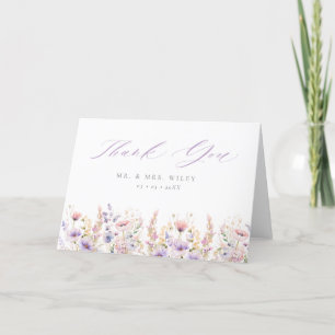 Vår Lilac Wildblommblommor Bröllop Tack Kort