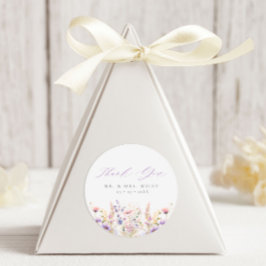 Vår Lilac Wildblommor Tack Wedding Favor Runt Klistermärke