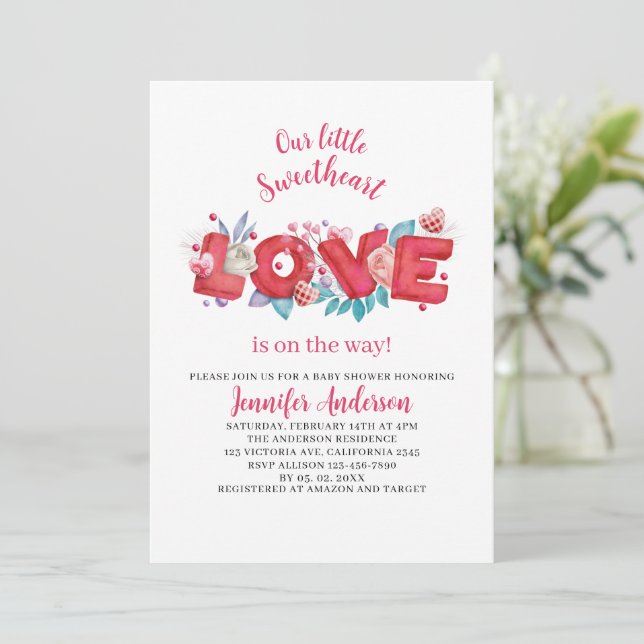 Vår lilla älskling är på väg att duscha barn in i inbjudningar (Stående Fram)