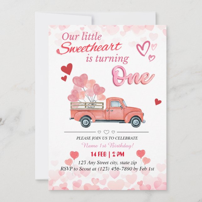 Vår lilla älskling är Turning One Inbjudningar (Framsida)