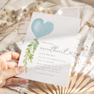 Vår lilla älskling Boys Valentine Baby Shower Inbjudningar