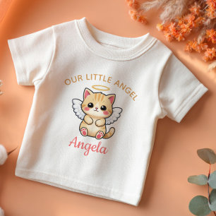 Vår lilla ängel söta kattunge med vingar flicknamn t shirt