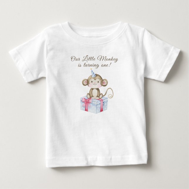 Vår lilla apas första födelsedag  t shirt (Framsida)