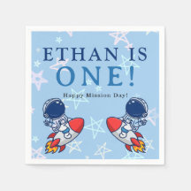 Vår lilla astronaut blir en! Space Party Napkin