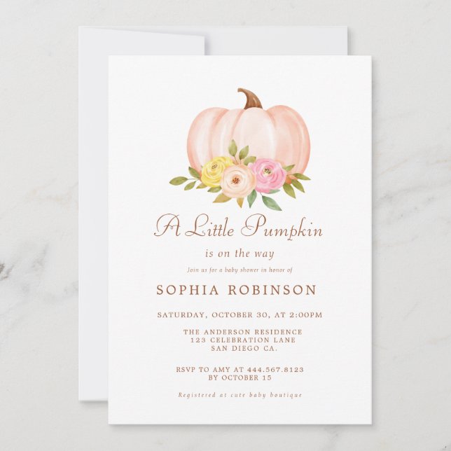 Vår lilla babybabystövel inbjudningar (Framsida)