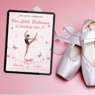 Vår lilla Ballerina Birthday-inbjudan Inbjudningar