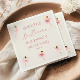 Vår lilla Ballerina Rosa Ballet Födelsedagsfest Pappersservett