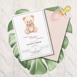 Vår lilla björn på väg Vår Höst Baby Shower Inbjudningar