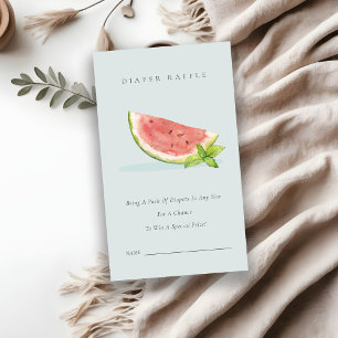 Vår lilla blå Melon Diaper Raffle Baby Shower Tilläggskort