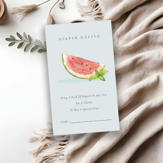 Vår lilla blå Melon Diaper Raffle Baby Shower Tilläggskort (Skapare uppladdad)