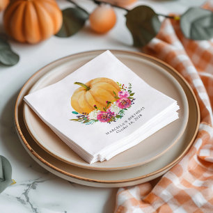 Vår lilla Blommigt för Pumpkin Fall Pappersservett