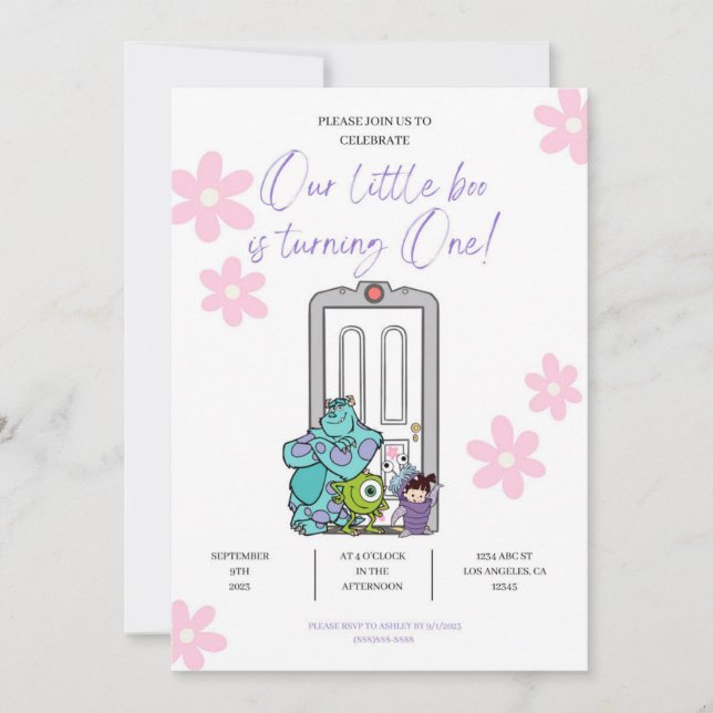 Vår lilla boj vänder en inbjudningar (Framsida)