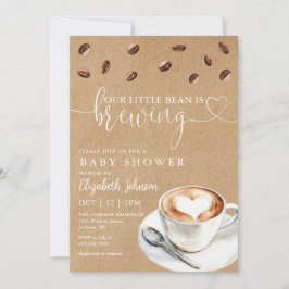 Vår lilla böna brygger kaffe Baby Shower Inbjudningar