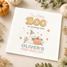 Vår lilla Boo 1-års födelsedag Halloween servetter