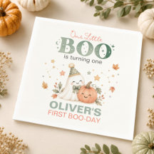 Vår lilla Boo 1-års födelsedag Halloween servetter