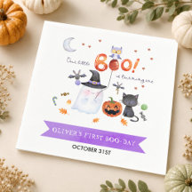 Vår lilla Boo 1-års födelsedagsservetter för Boo-d