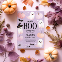 Vår lilla Boo 2:a födelsedagsinbjudan Halloween