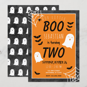 Vår lilla Boo 2-års födelsedags Halloween-spöke Inbjudningar