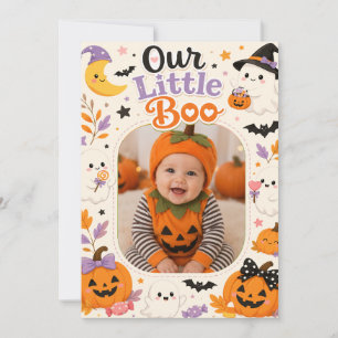 Vår lilla Boo anpassad Halloween-fotografi Inbjudningar