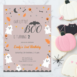 Vår lilla boo är på gång, Halloween Birthday Inbjudningar