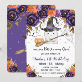Vår lilla Boo Cute Ghost Halloween 1:a födelsedage Inbjudningar