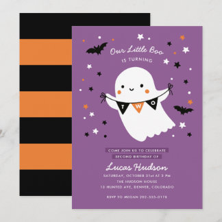 Vår lilla Boo Cute Kid Halloween-födelsedag Inbjudningar