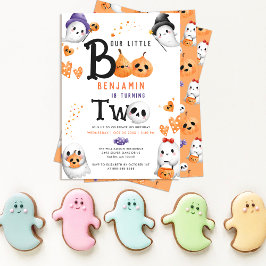 Vår lilla Boo Cute Spöken Halloween 2:a födelsedag Inbjudningar