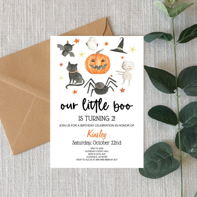 Vår lilla Boo Födelsedagsfest Halloween Inbjudningar (Skapare uppladdad)
