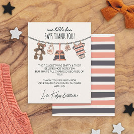 Vår lilla Boo Girl Rosa Halloween Baby Shower Tack Kort