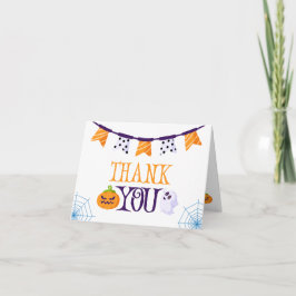 Vår lilla Boo Halloween 1-års födelsedag Tack Kort