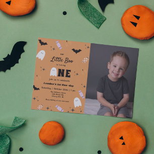 Vår lilla Boo Halloween 1-födelsedag Inbjudningar