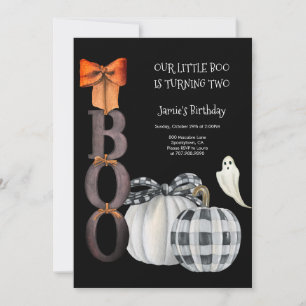 Vår lilla Boo Halloween 2:a födelsedagen Inbjudningar