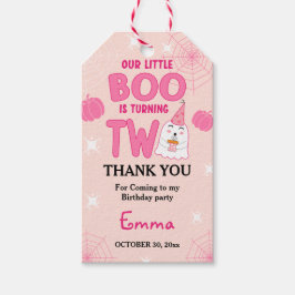 Vår lilla Boo Halloween 2:a födelsedagsdagen-Tack Presentetikett
