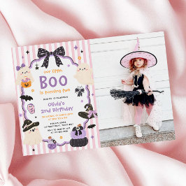 Vår lilla Boo Halloween 2-års födelsedagsfoto Inbjudningar