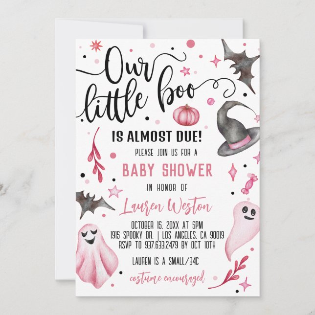 Vår lilla Boo Halloween Baby Shower Inbjudningar (Framsida)