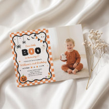 Vår lilla Boo Halloween födelsedagsinbjudan