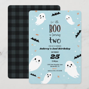 Vår lilla Boo Halloween-inbjudan på andra födelsed Inbjudningar