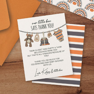 Vår lilla Boo Neutralt Halloween Baby Shower Tack Kort