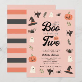 Vår lilla Boo som turar två Halloween-dagar Inbjudningar