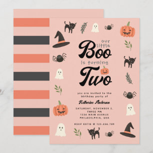 Vår lilla Boo som turar två Halloween-dagar Inbjudningar