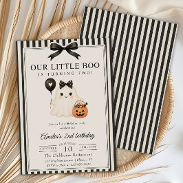 Vår lilla Boo söta spöke Halloween födelsedag Inbjudningar