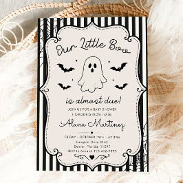 Vår lilla Boo svart Gingham Halloween Baby Shower Inbjudningar
