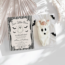 Vår lilla Boo svart Gingham Halloween Baby Shower Inbjudningar