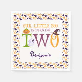 Vår lilla Boo Turing Två Halloween 2:a födelsedage Pappersservett