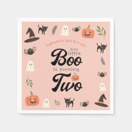 Vår lilla Boo Turing Två Halloween 2:a födelsedage Pappersservett