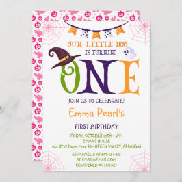 Vår lilla Boo Turning One, Halloween 1:a födelseda Inbjudningar