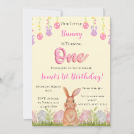Vår lilla Bunny blir en födelsedag Inbjudningar