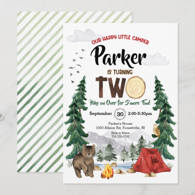 Vår lilla Camper i Lycklig är inbjudan på två daga (Fram/baksida)