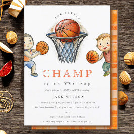 Vår lilla Champ Basketball Basket Boy Shower Inbjudningar